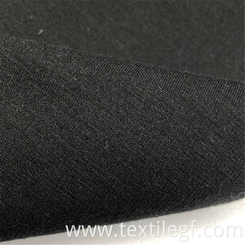 Hot sale TC French Black KnittingTerry Brushed Fabric